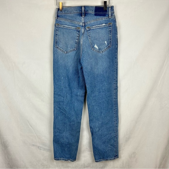 ABERCROMBIE The 90s Straight Ultra High Rise Jeans Criss Cross Waist Sz 2 short - Picture 4 of 5